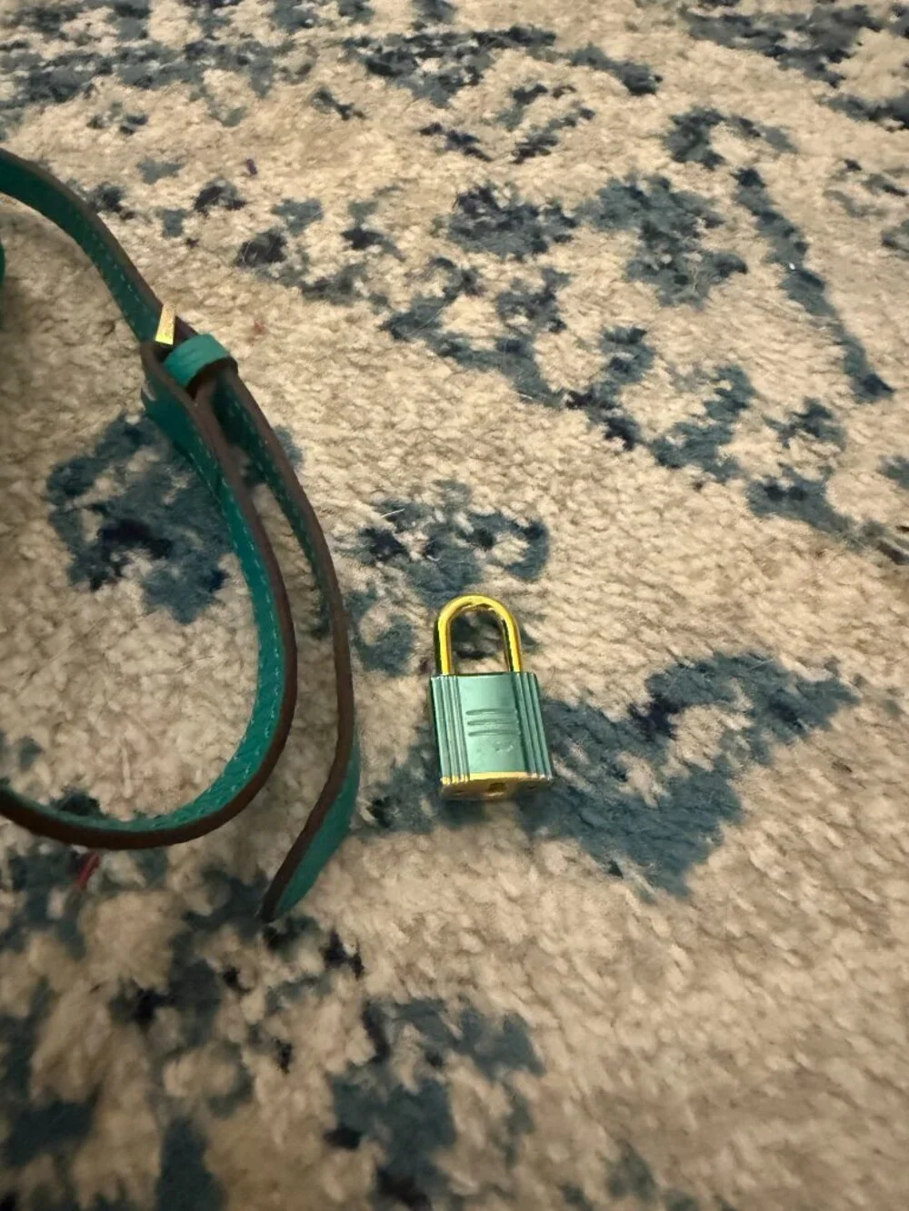 Ainifeel Turquoise Leather Tote Bag